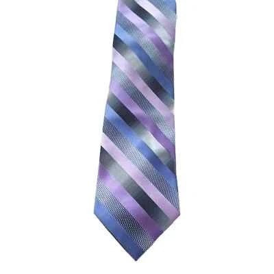 Corbata para hombre Stacy Adams púrpura 3,5" de ancho gris de negocios púrpura a rayas 59" Foto 1 de 4