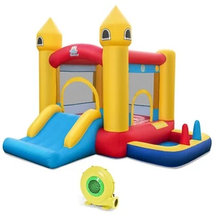 Aufblasbare Hüpfburg mit Gebläse & Rutsche Spielburg Springburg - Bild 1 von 8