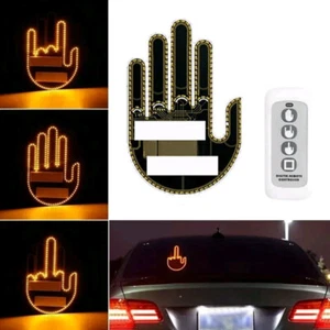 Car Light Decor Middle Finger Gesture Light Rear Window Light Decor Accessories - Picture 1 of 9
