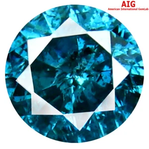0,32 quilates certificado AIG I2 diamante natural color azul vivo corte redondo (4 x 4 mm) - Imagen 1 de 3