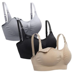 Women's Maternity Nursing Bra Adjustable Shoulder Strap Breastfeeding Lactation - Picture 1 of 27