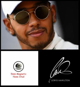 Men’s/Boys Lewis Hamilton 5mm 18ct White Gold Plated Magnetic Zirconia Nose Stud - Picture 1 of 6