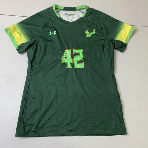 New Under Armour USF Bulls Soccer Jersey Green M NCAA Team Issue Sports Logo Cover