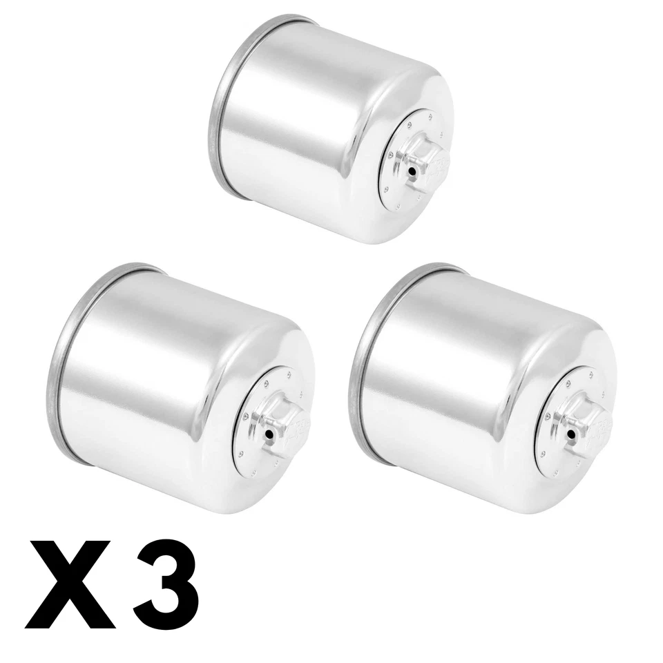 Paquete de 3 filtros de aceite cromados K&N para Suzuki AN650 Burgman 2003-2007 Foto 1 de 1