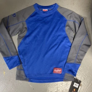 Rawlings Boys Pullover Athletic Shirt Crew Neck Size Medium BlueGray NWT New - Picture 1 of 1