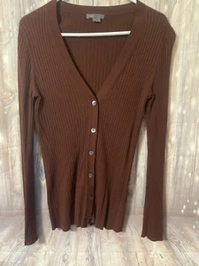 Vince Maroon Ribbed Cardigan Sweater M The Vampire Diaries Elena Gilbert - Picture 1 of 3