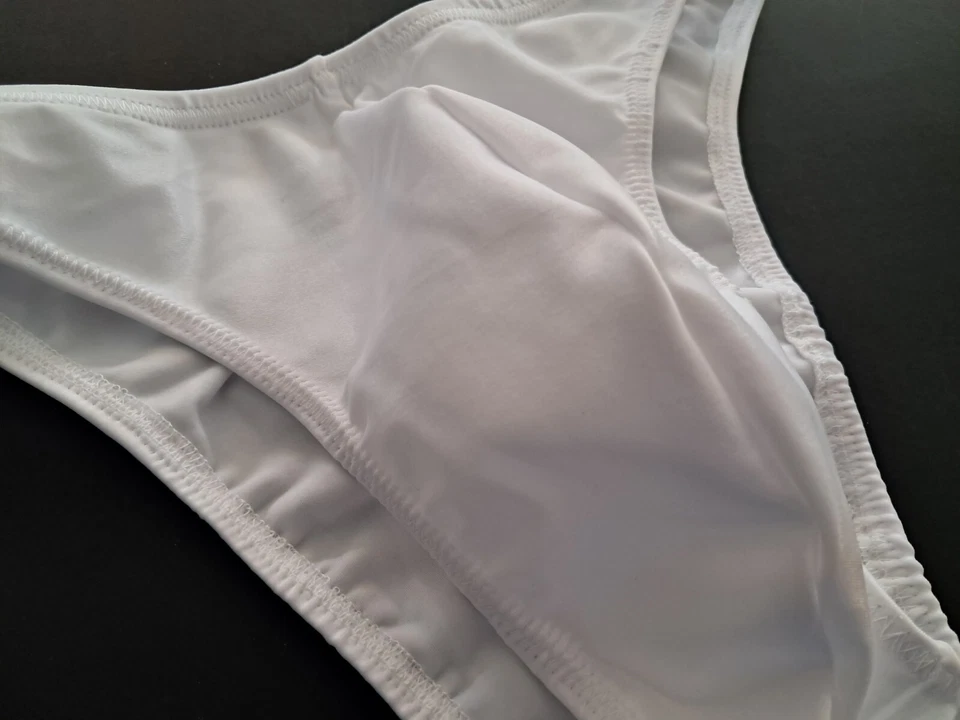  Roupa íntima masculina nova Rio tanga ou completa s m l ou xl elastano branco maiô EUA - Imagem 1 de 4
