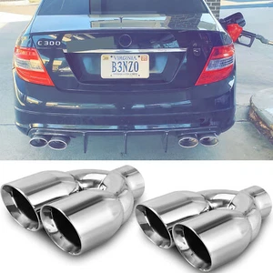 2.5" In Dual Exhaust Tip For Mercedes Benz AMG W212 E350 E400 C63 C300 C350 W204 - Picture 1 of 14