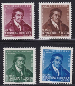 Svizzera 1940 Ginevra Ufficio Educazione Precursori Pestalozzi Set MNH - Foto 1 di 2