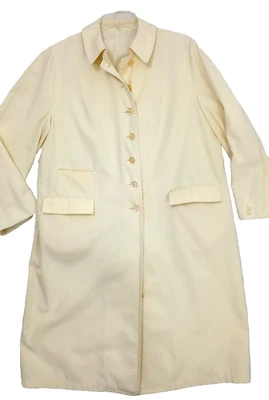 Abrigo Vintage Misty Harbor Para Mujer Plus 18 Forrado Botón Bolsillos Frontales Amarillo Foto 1 de 4