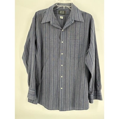 Arrow Broadstreet Mens Blue Striped Button Down Dress Shirt Size 16.5 32/33 - Image 1 of 4
