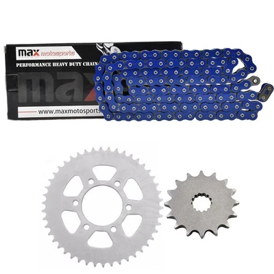 Kit de cadena de transmisión y piñones de junta tórica azul para Kawasaki EX650 Ninja 650 Ninja 650R Foto 1 de 4