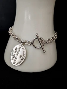 TIFFANY & CO. PLEASE RETURN TO 925 STERLING SILVER BRACELET - Picture 1 of 5
