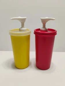 Vintage 70er Jahre Tupperware Ketchup und Senf Pumpspender 1329 - Bild 1 von 10
