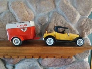 Nylint Ford Model T Pressed Metal Car With Ford Uhaul Trailer Vintage - Picture 1 of 15
