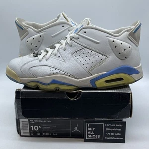 Size 10.5 - Air Jordan 6 Retro Low University Blue White Leather (304401-141) - Picture 1 of 9