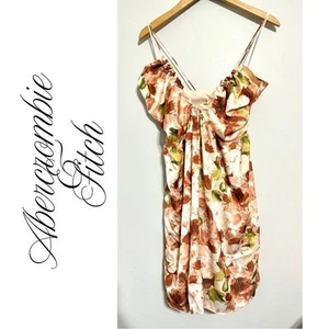 Abercrombie & Fitch Neckholder-Minikleid Blumen creme Rüschen NEU Large - Bild 1 von 15