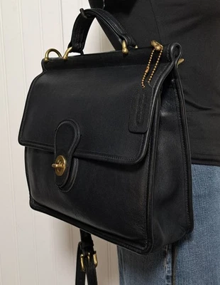 Bolso bandolera de cuero negro vintage COACH WILLIS 9927 Foto 1 de 4