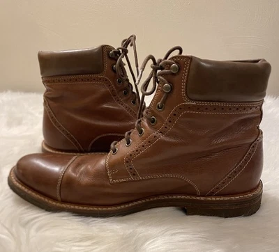 Johnston & Murphy Men's Brown Leather Lace Up Dress Boots Crepe Sole Size 9.5 - Image 1 of 4