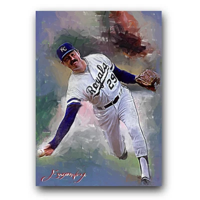 丹·奎森伯里 #2 艺术卡限量版 35/50 维拉签名(堪萨斯城皇家队) — 第 1/2 张图片