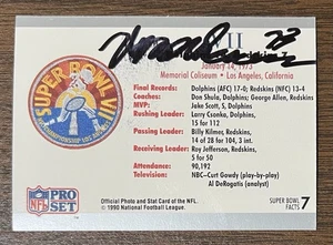 NORM EVANS AUTOGRAPHED 1990 PRO SET SUPER BOWL VII FOOTBALL CARD MIAMI DOLPHINS - Picture 1 of 6