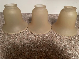 3er Set Deckenventilator Leuchte Glasschirme matt hellbraun mit 2" Monteur - Bild 1 von 5