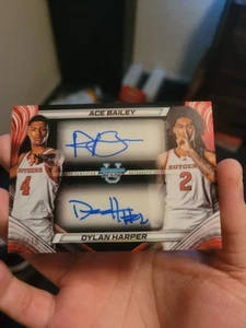 2024-25 BOWMAN BEST U ACE BAILEY DYLAN HARPER BLACK REFRACTOR DUAL AUTO #1/10 - Picture 1 of 3