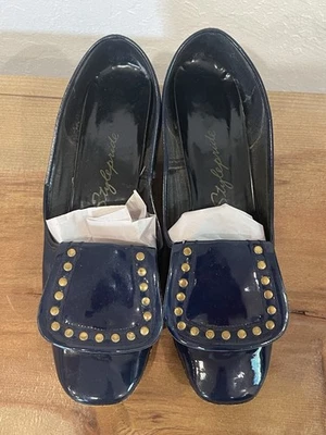 Vintage 1960s Stylepride Women's Blue Patent Leather Shoes Low Heel Size 6.5 -7 - Image 1 of 4