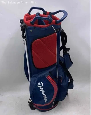 Taylor Made Blue Red Caddy Adjustable Strap Cart Golf Club Bag - Image 1 of 4