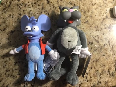 Lote de 2 muñecas de peluche Jakks Pacific Los Simpson Itchy & Scratchy 2025 nuevas con etiquetas Foto 1 de 4