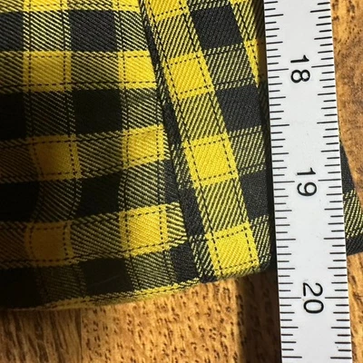 H&M Y2K Size 18 Schoolgirl Pleated Plaid Mini Hipster Grunge Yellow Black Skirt  - Image 1 of 3