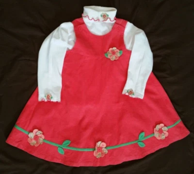 Ropa para niños pequeños niñas talla 4 nuevo sin etiquetas buen muchacho floral rosa intenso 2 piezas vestido jersey Foto 1 de 4