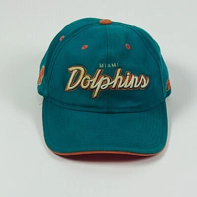 Sombrero con correa ajustable de la NFL verde azulado y naranja de los Miami Dolphins por logotipo bordado de Reebok Foto 1 de 4