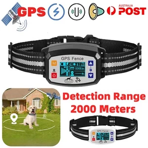 GPS Wireless Dog Fence System Anti Bark Training Collar Electric Pet Containment - Picture 1 of 19