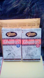 The Standard Deviants - Geometry Part 1 & Part 2 SET VHS angles perimeter area - Picture 1 of 4