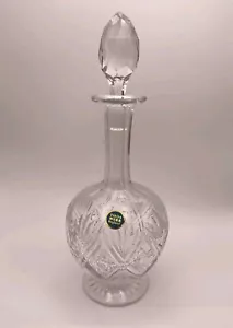 Thomas Webb Cut Glass-St Andrews 1960s Decanter Crystal Faceted Stopper PRISTINE - Picture 1 of 11