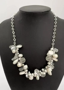 SILPADA Effervescence Sterling Silver Pearl Quartz Crystal 18" Necklace N2189 EU - Picture 1 of 13