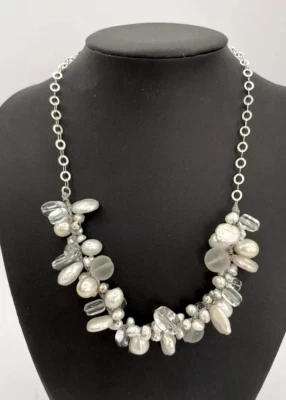 SILPADA Effervescence Sterling Silver Pearl Quartz Crystal 18" Necklace N2189 EU - Image 1 of 4