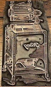 Antique Haag Bros Peoria Ill Clothes Washer Letterpress Print Block Brass Ornate - Picture 1 of 1