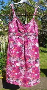 Wine Red Cotton Floral Sun Dress by Debenhams . Size 16 - Picture 1 of 3
