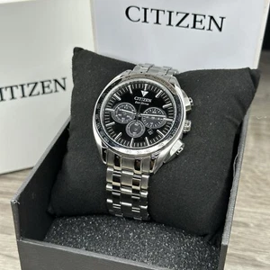 TACHYMETER✅ Citizen Eco-Drive Carson Chrono Date Steel Men Watch CA4540-54E $650 - Picture 1 of 15
