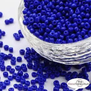 100g BLAU UNDURCHSICHTIG GLASSAMEN PERLEN 11/0 2 mm 8/0 3 mm 6/0 4 mm - Bild 1 von 5