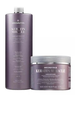 MEDAVITA Kit Keratin Miracle Sleek Hair Shampoo 1250ml + Mask 500ml - Image 1 of 3