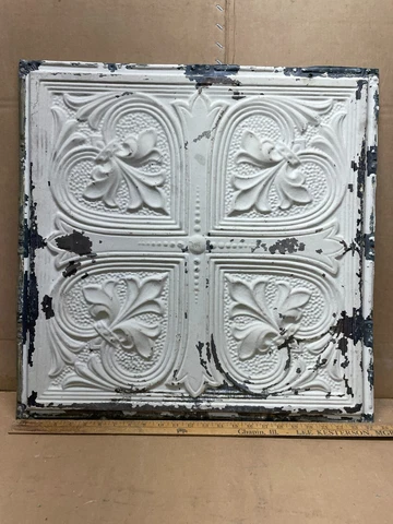 1pc 24" x 24" Full Piece Antique Ceiling Tin Vintage Reclaimed Salvage Art Craft Cover