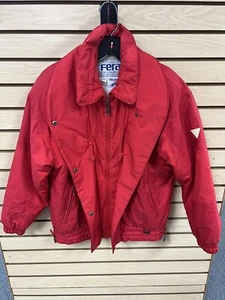 Vintage FERA Skiwear Womens Size 8 Winter Snow Coat Jacket Red Check 80s NICE - Picture 1 of 13