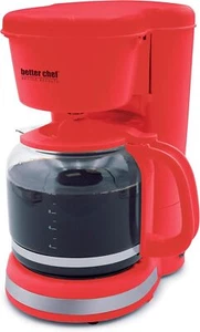 Better Chef Basic Coffee Maker | 12-Cup | Pause-N-Serve | Brushed Metal Red - Picture 1 of 1