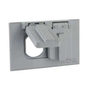 BEST PRICE Duplex Outlet Metallic Weatherproof Cover Commercial Electric 214396 - Picture 1 of 2