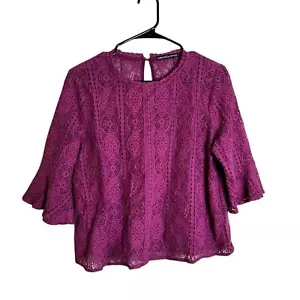 Camicetta in pizzo rosa Harlowe e Graham Nordstrom taglia large - Foto 1 di 6