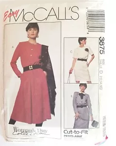 McCalls 3875 Sewing Pattern Misses Dresses Size 12 Cut 1988 - Picture 1 of 6