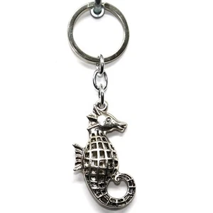 Seahorse Keychain Keyring Silver Jewelry Pendant Charm Woman Man Car Hippocampus - Picture 1 of 1